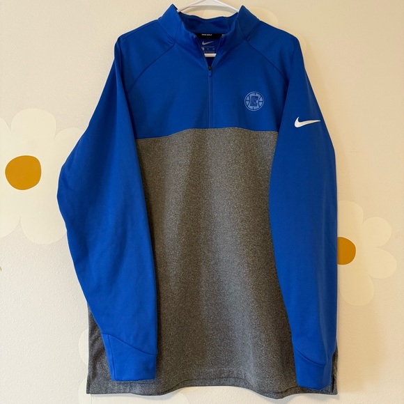 Nike LA Clippers Blue and Gray Golf Quarter-Zip Pullover - Picture 1 of 9